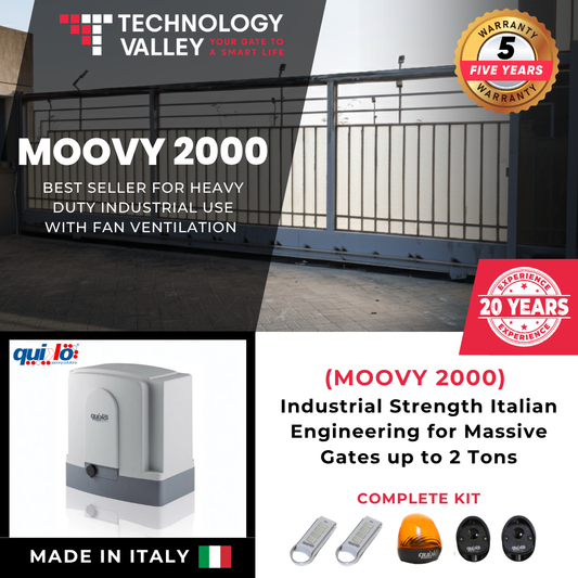 Quiko Italy Moovy 2000 Industrial Sliding Gate Opener 2000kg – Best Seller in Egypt | موتور بوابة منزلقة 2 طن في مصر