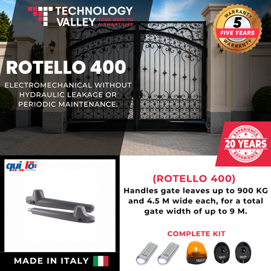 Quiko Italy Rotello R400 Heavy Duty  Swing Gate Opener – موتور بوابة الخدمة الشاقة في مصر